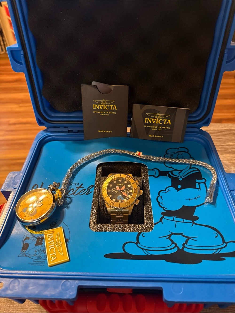 Invicta Popeye Pocket And Standard Watch Both Limited Addition With Popeye Case